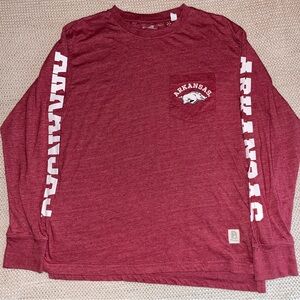 Arkansas Razorbacks Long Sleeve Pocket Tee - Cardinal Red Women
